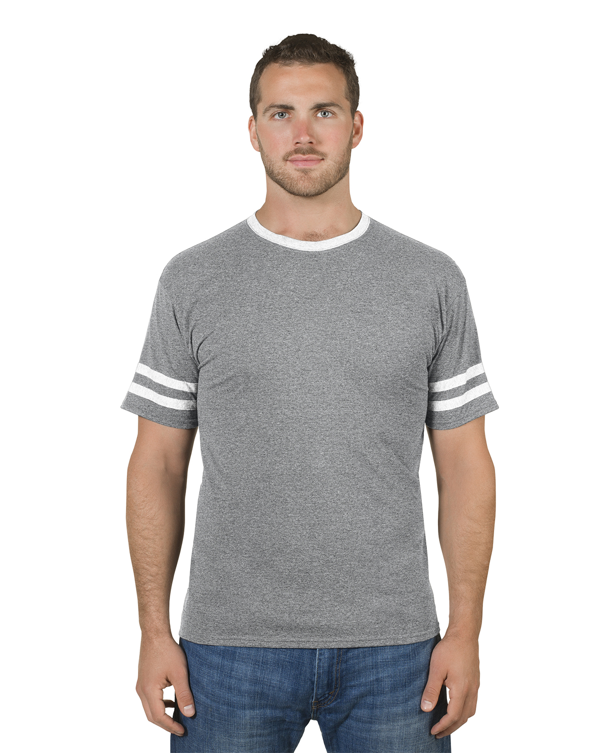 Jerzees Adult 4.5 oz. TRI-BLEND Varsity Ringer T-Shirt