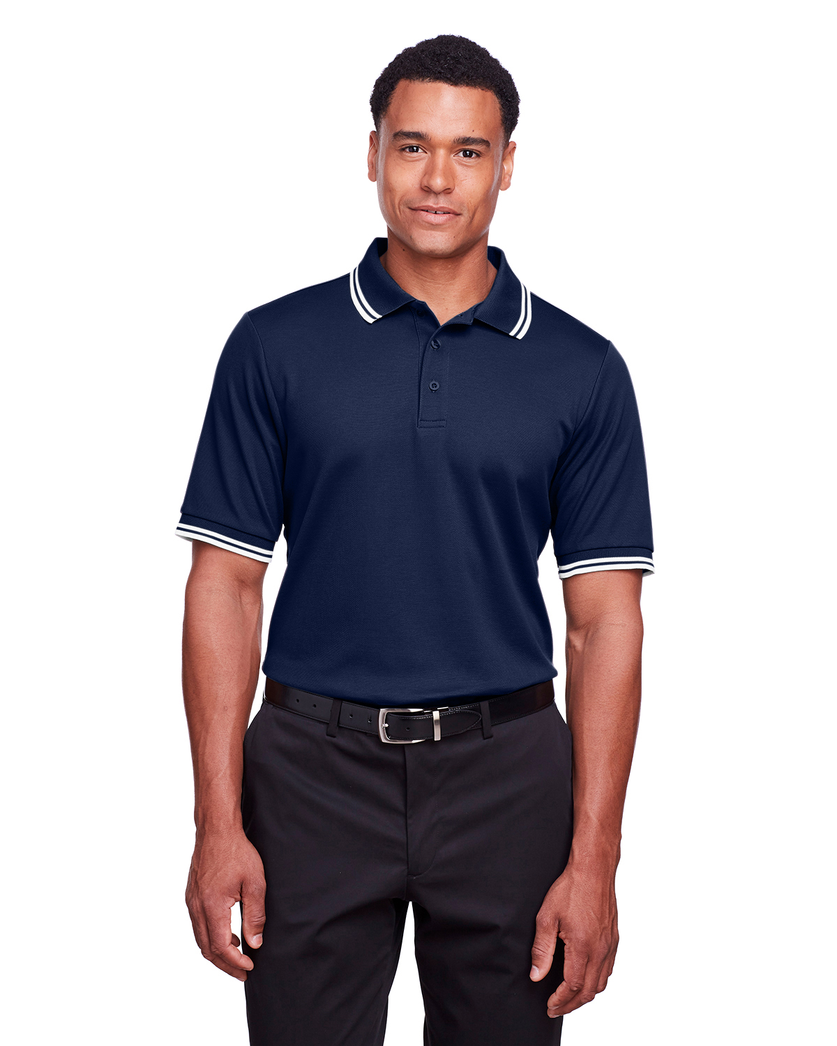 Devon & Jones Mens CrownLux Performance Plated Tipped Polo