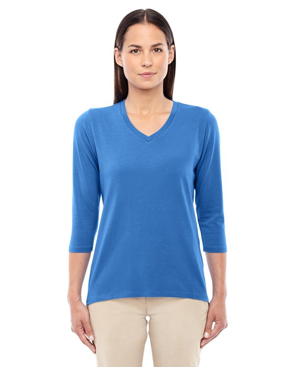 Devon & Jones Ladies Perfect Fit Bracelet-Length V-Neck Top
