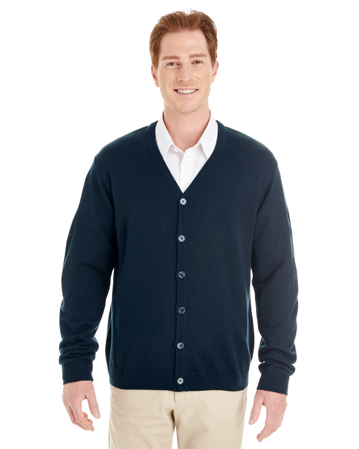 Harriton Men's Pilbloc V-Neck Button Cardigan Sweater