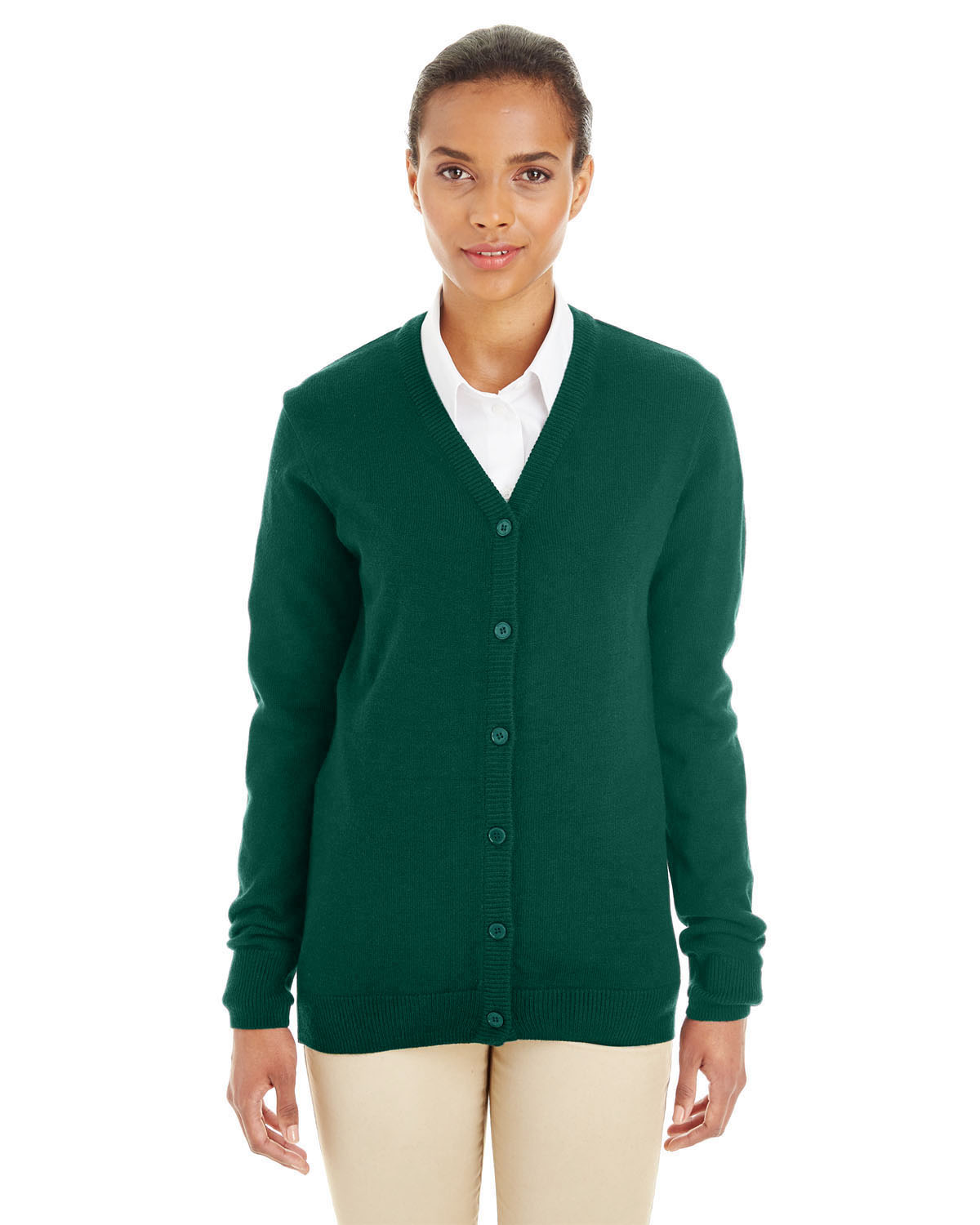 Harriton Ladies' Pilbloc V-Neck Button Cardigan Sweater