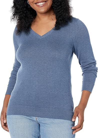 Amazon Essentials Women's Classic-Fit Lightweight Long-Sleeve V-Neck Sweater