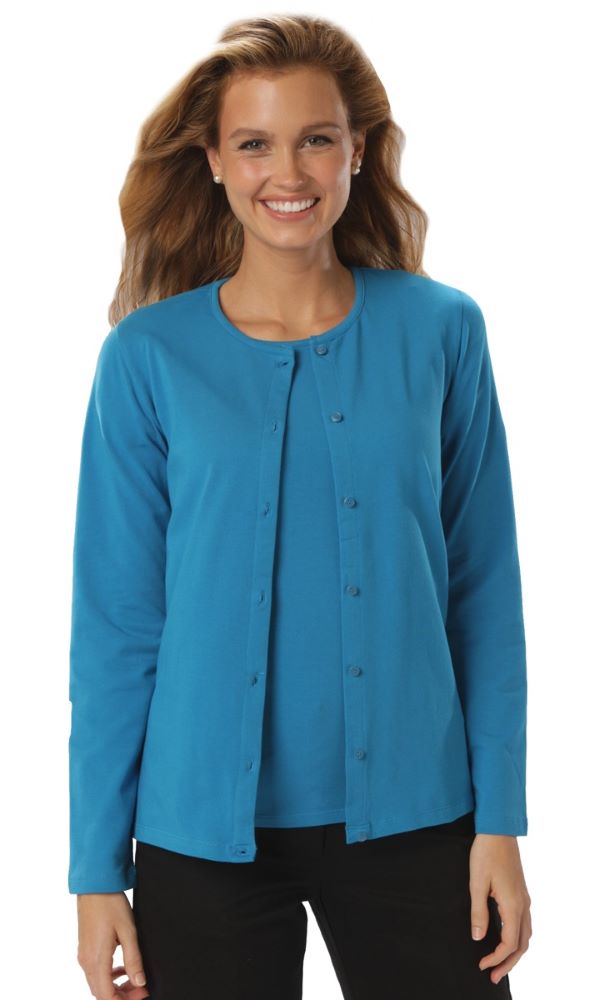 Ladies Long Sleeve Button Front Cardigan