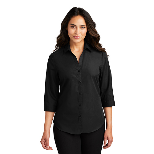 Port Authority Ladies 3/4-Sleeve Carefree Poplin Shirt