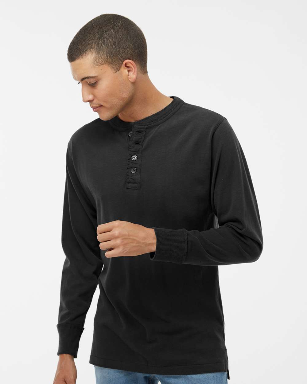 J America Vintage Brushed Jersey Henley