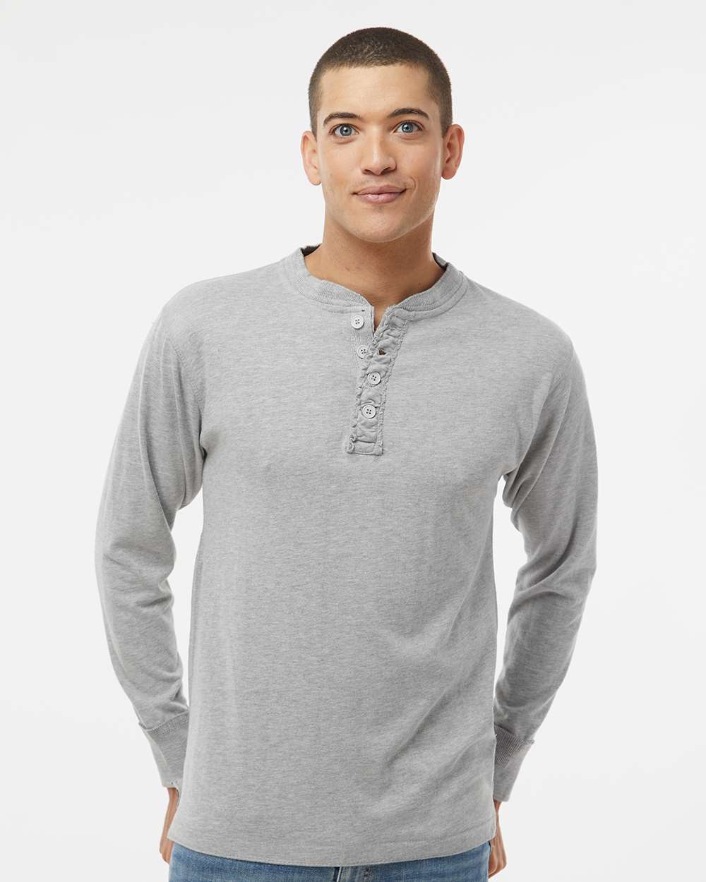 J America Vintage Brushed Jersey Henley