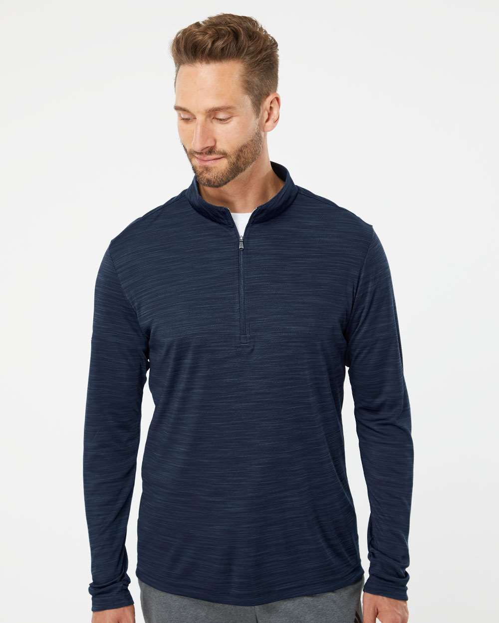 Adidas - Lightweight Mélange Quarter-Zip Pullover