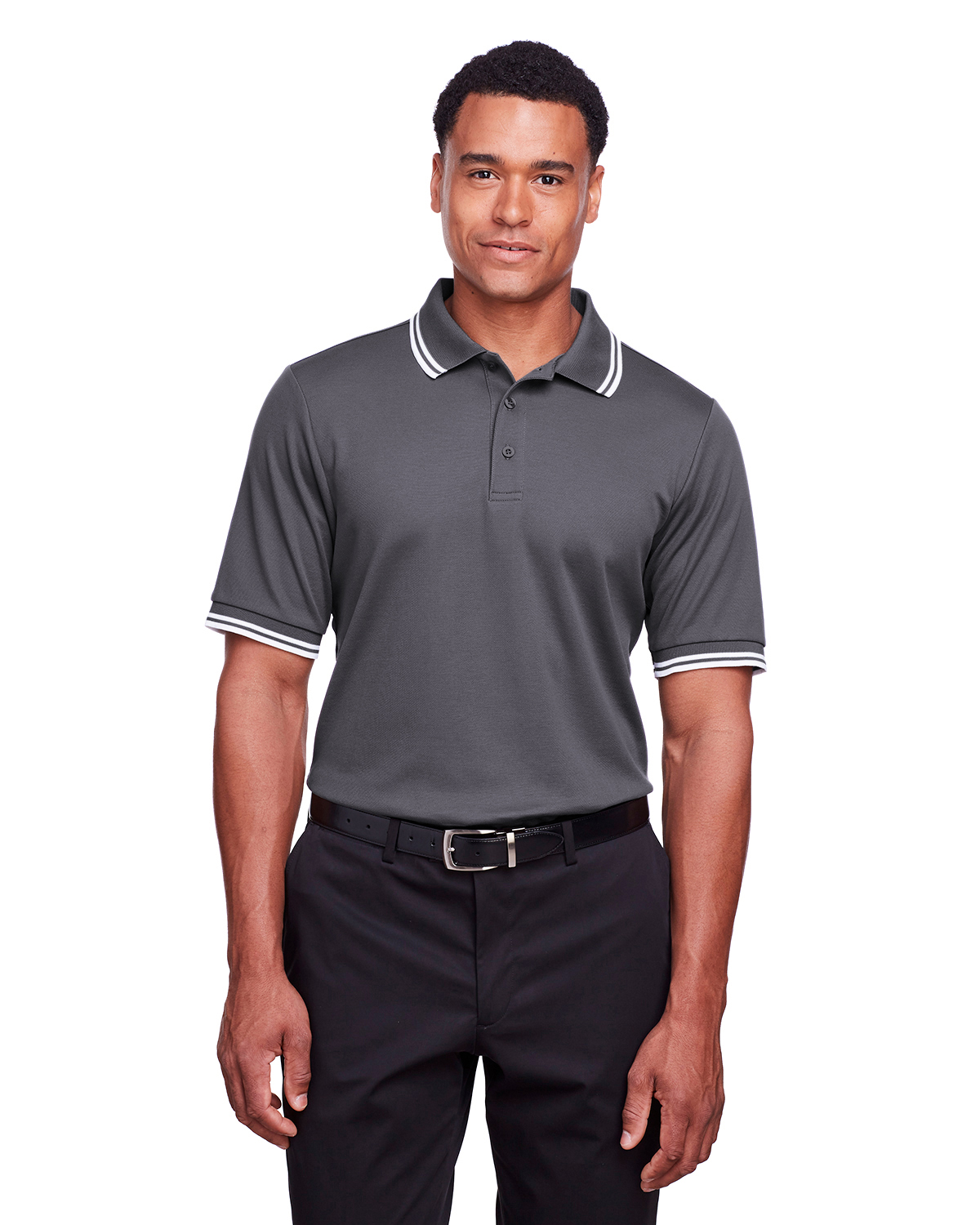 Mens CrownLux Performance Plaited Tipped Polo 