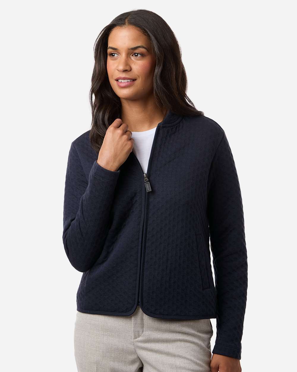 Womens Berkeley Textured Full-Zip Jacket