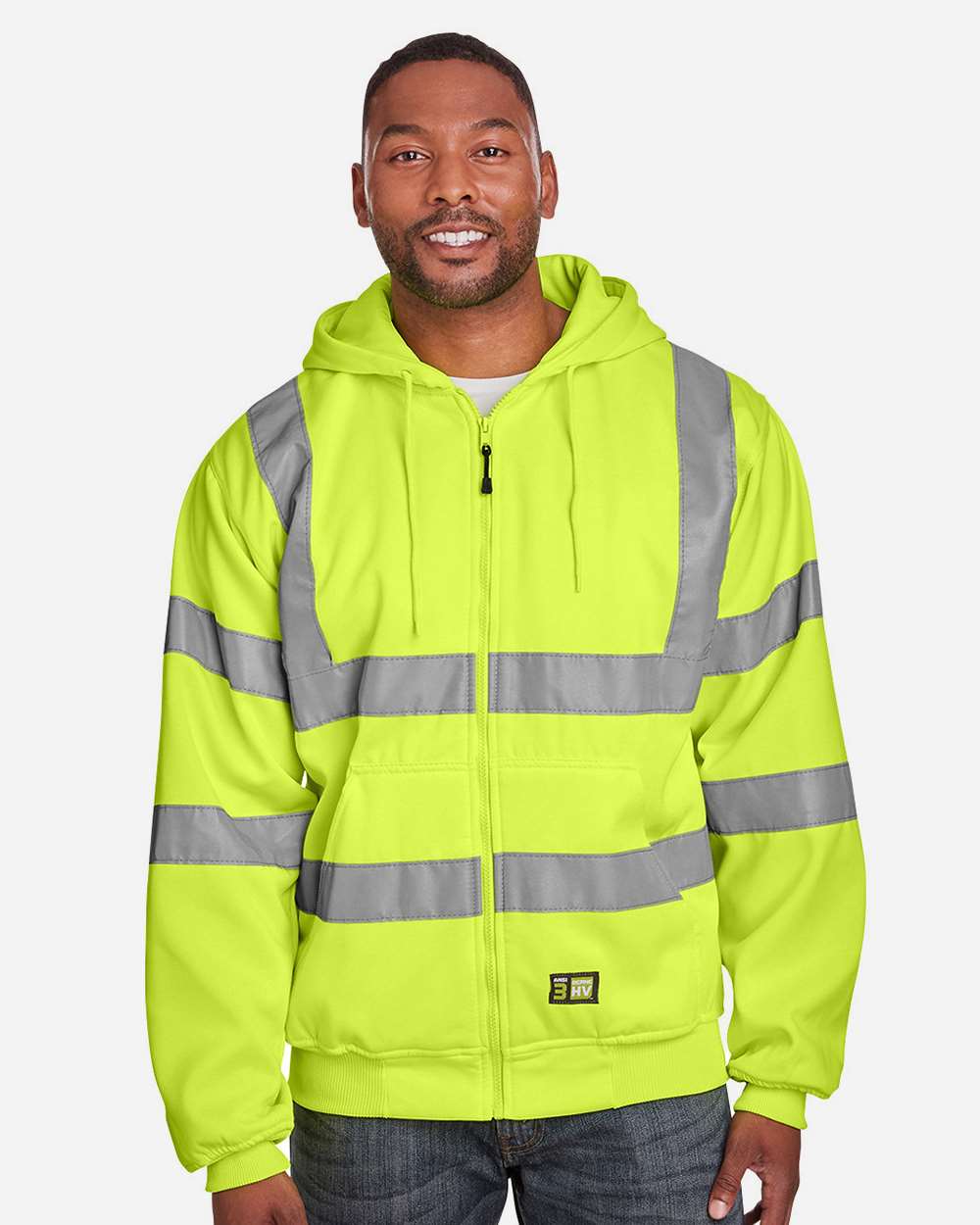 Tall Hi-Vis Class 3 Lined Full-Zip Hooded Sweatshirt